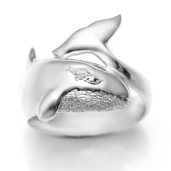 Sterling Silver Orca Killer Whale Ring by World Treasure