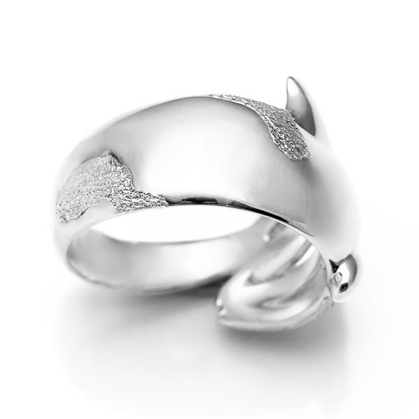 Silver Orca Killer Whale Ring underside by World Treasure