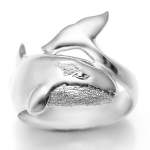 Sterling Silver Orca Killer Whale Ring by World Treasure Designs