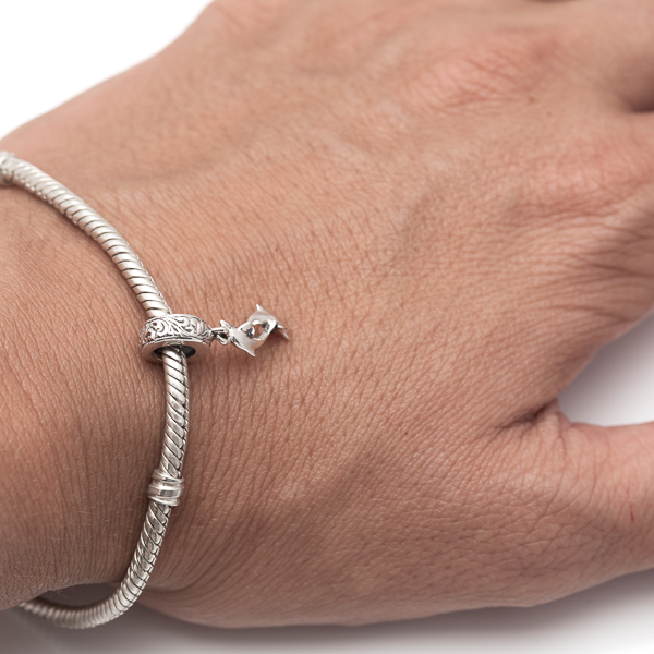 Silver Dolphin Charm fits Pandora Charm Bracelet by World Treasure