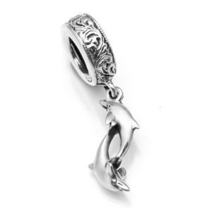 Dolphin Charm in Sterling Silver fits Pandora Bracelets by World Treasure