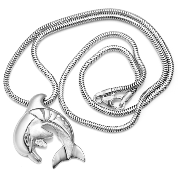 Sterling Silver Hawaiian Nai'a Dolphin Necklace by World Treasure