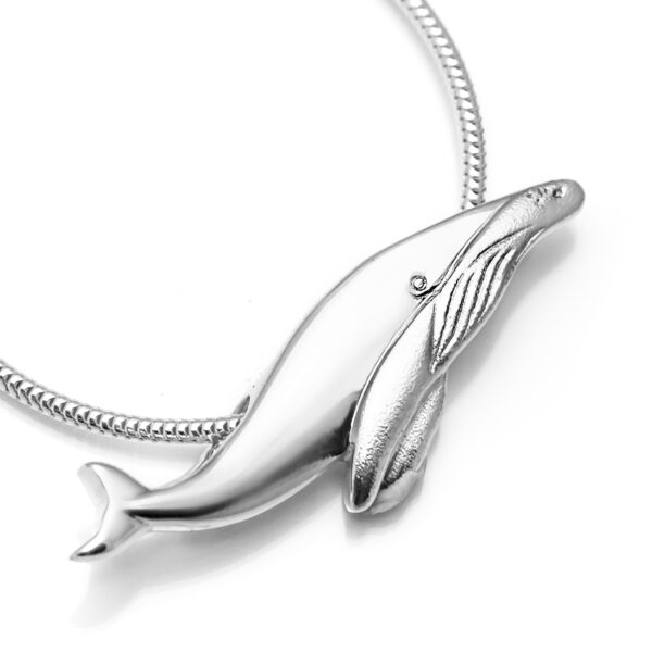 Baby Humpback Whale Necklace in Sterling Silver by World Treasure Designs