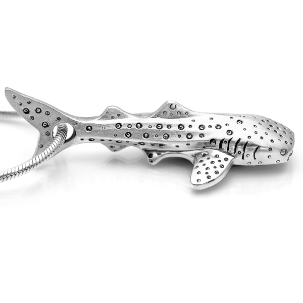Silver Whale Shark Pendant Necklace by World Treasure Designs