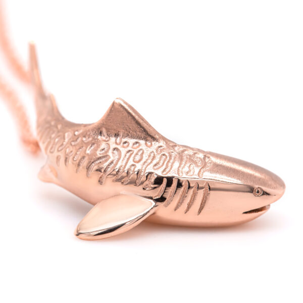 Tiger Shark Necklace in Rose Gold by World Treasure Designs