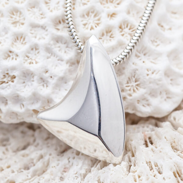 Anti-Finning Shark Fin Necklace in Sterling Silver by World Treasure Designs