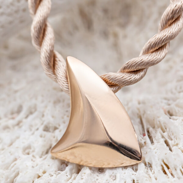 Anti-Finning Shark Fin Necklace in Yellow Gold by World Treasure Designs
