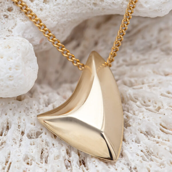 Anti-Shark Finning Necklace in Yellow Gold by World Treasure Designs