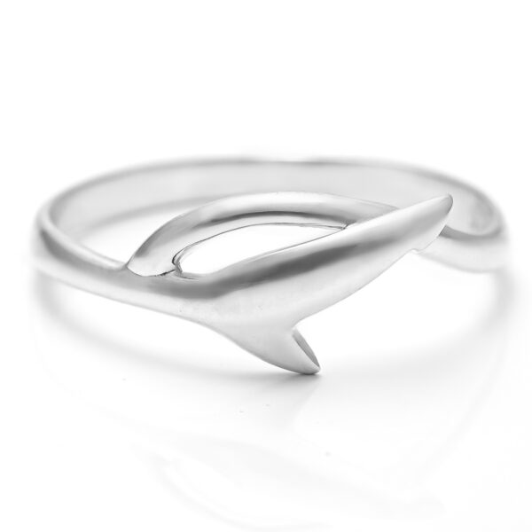 Sterling Silver Anti-Finning Shark Tail Ring by World Treasure Designs