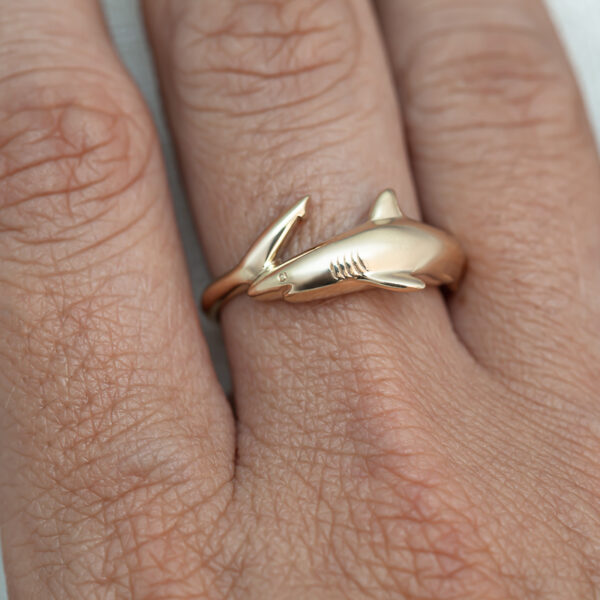 Yellow Gold Reef Shark Rings by World Treasure Designs
