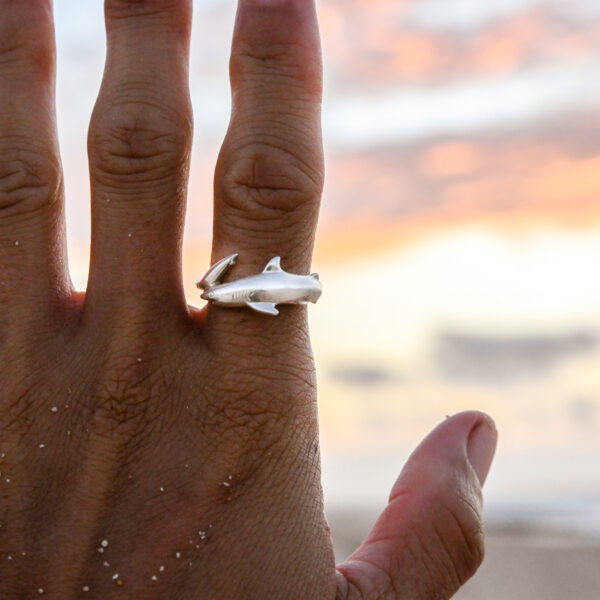 Reef Shark Ring in Sterling Silver by World Treasure Designs