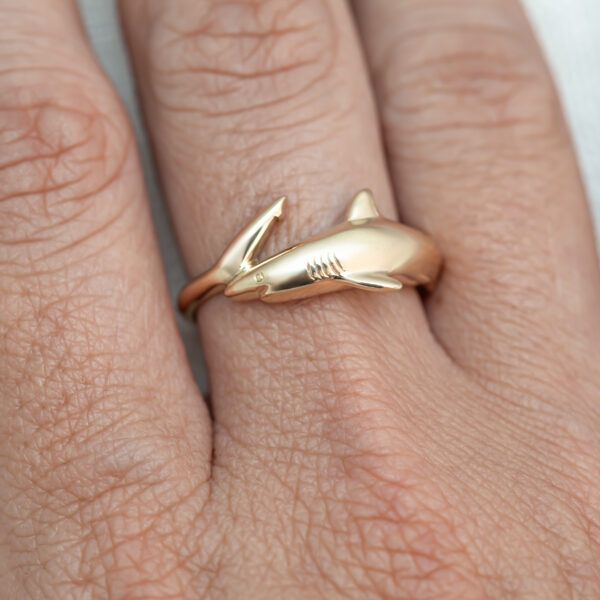 Reef Shark Ring in Yellow Gold by World Treasure Designs