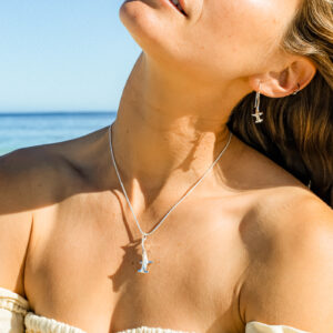 Hammerhead Shark Necklace in Sterling Silver by World Treasure Designs