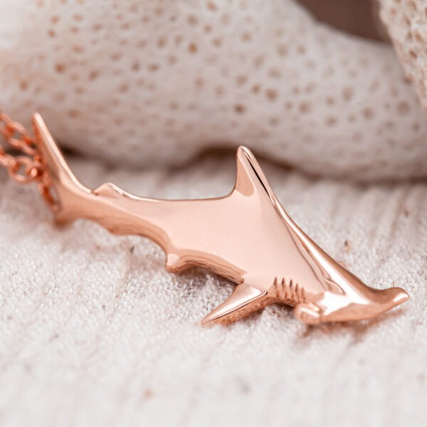 Hammerhead Shark Necklace in Rose Gold by World Treasure Designs