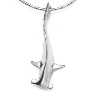 Silver Hammerhead Shark Necklace by World Treasure Designs Jewellery