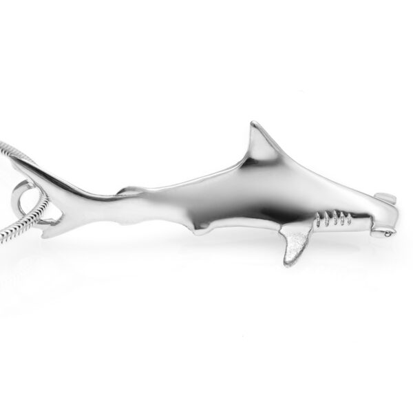 Sterling Silver Hammerhead Shark Necklace by World Treasure Designs Jewellery