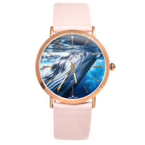 Humpback Whale Ocean Watch Pink Leather by World Treasure Designs