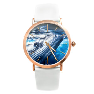 Humpback Whale Ocean Watch White Leather by World Treasure Designs