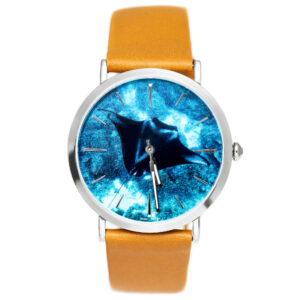 Manta Ray Ocean Watch Brown Leather by World Treasure Designs