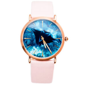 Manta Ray Ocean Watch Pink Strap by World Treasure Designs