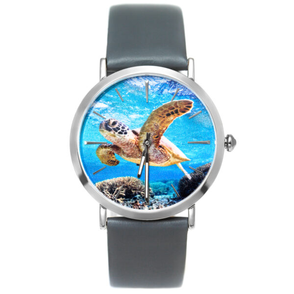Sea Turtle Ocean Watch with Gray Strap by World Treasure Designs