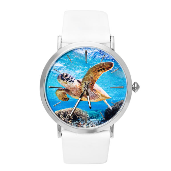 Sea Turtle Ocean Watch with White Strap by World Treasure Designs