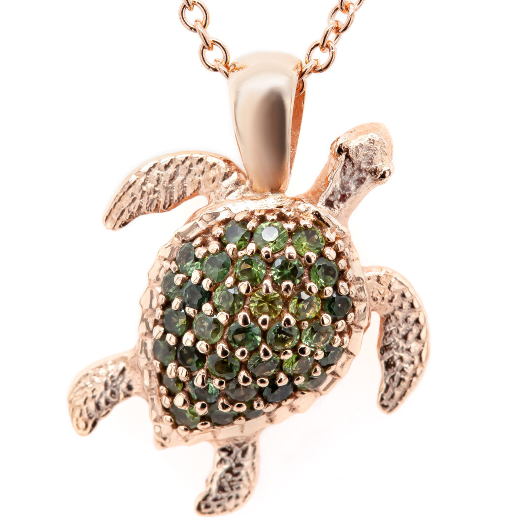 Sea Turtle Sapphire Shell Necklace | World Treasure Designs Jewellery