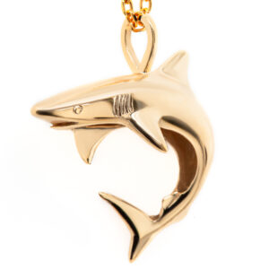 white gold shark necklace