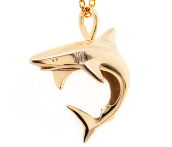 Gold Reef Shark Necklace by World Treasure Designs