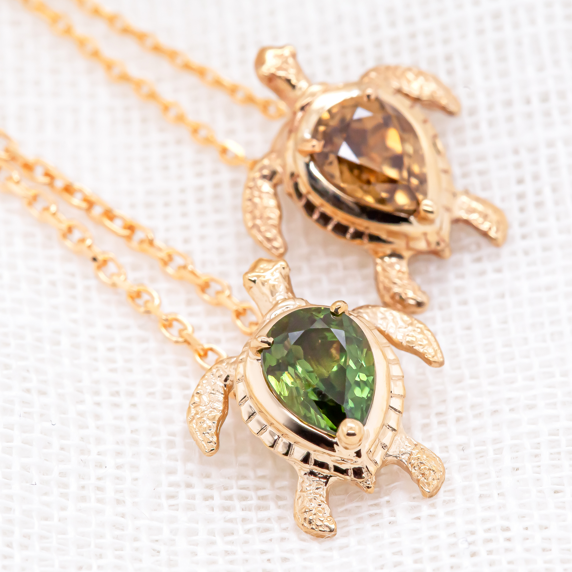 Sea Turtle Gemstone Necklace | Ocean Jewellery by World Treasure Designs