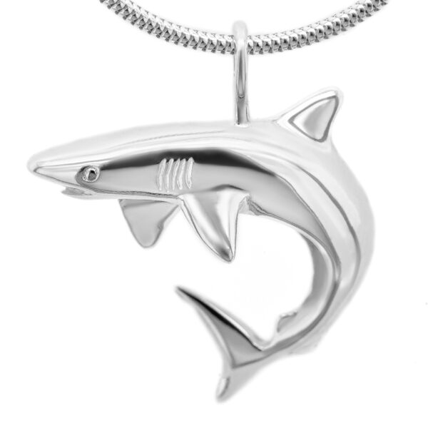 Silver Reef Shark Pendant Necklace by World Treasure Designs