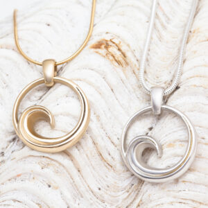 Ocean Jewellery Wave Necklace in Gold & Silver by World Treasure Designs