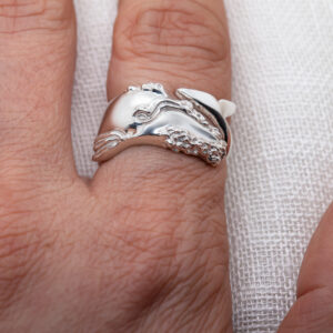 Southern Right Whale Ring in Sterling Silver by World Treasure Designs