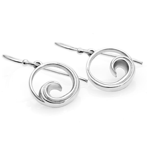 Wave Earrings in Sterling Silver by World Treasure Designs