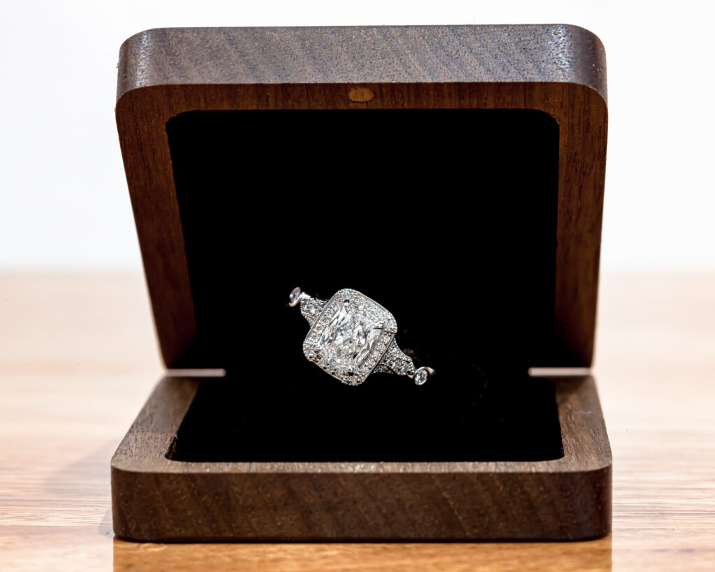 Diamond Engagement Ring Slim Proposal Ring Box by World Treasure Designs