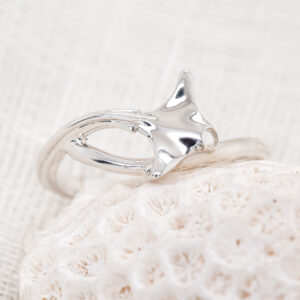 Manta Ray Ring in Sterling Silver Tiny by World Treasure Designs