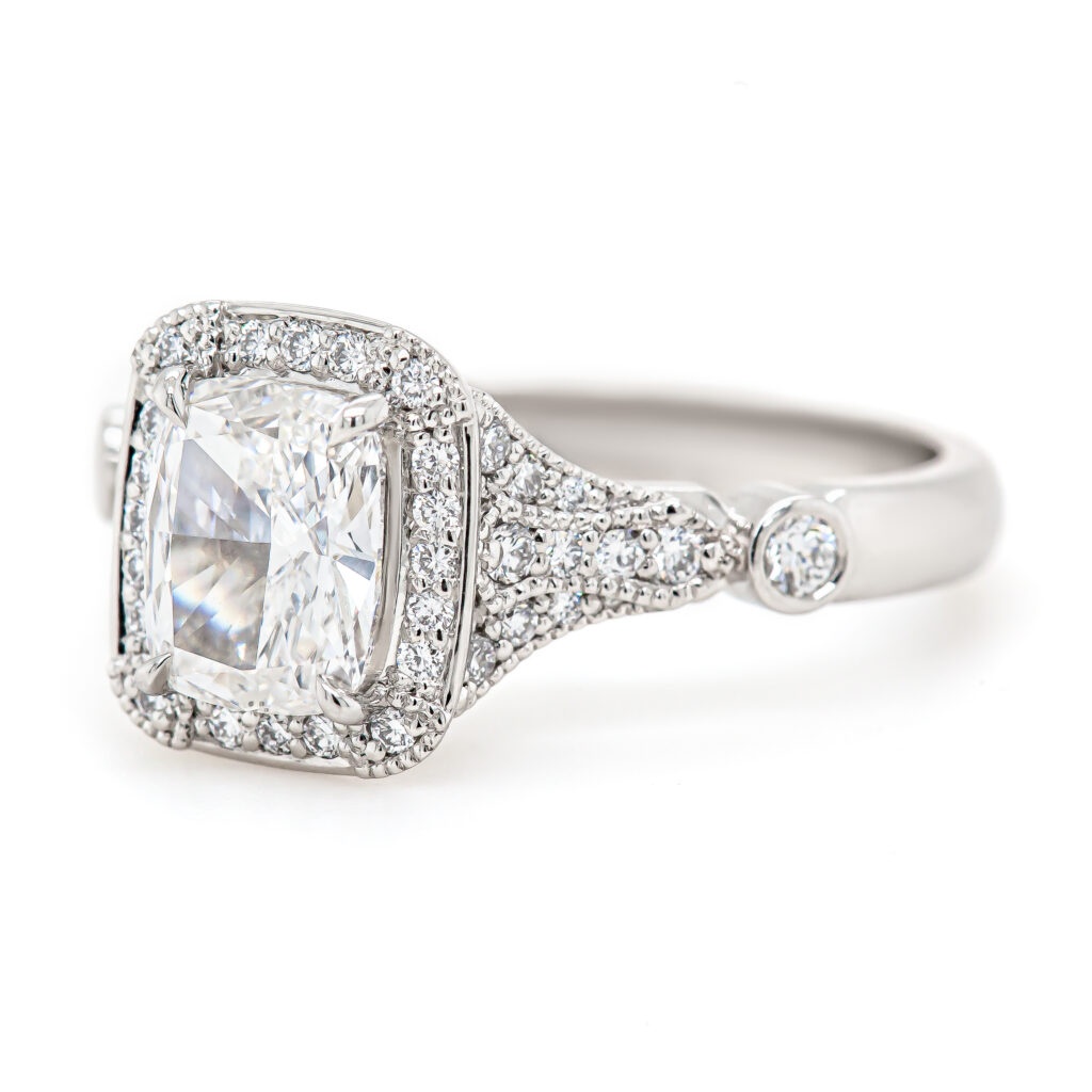 Vintage Diamond Platinum Engagement Ring by World Treasure Designs