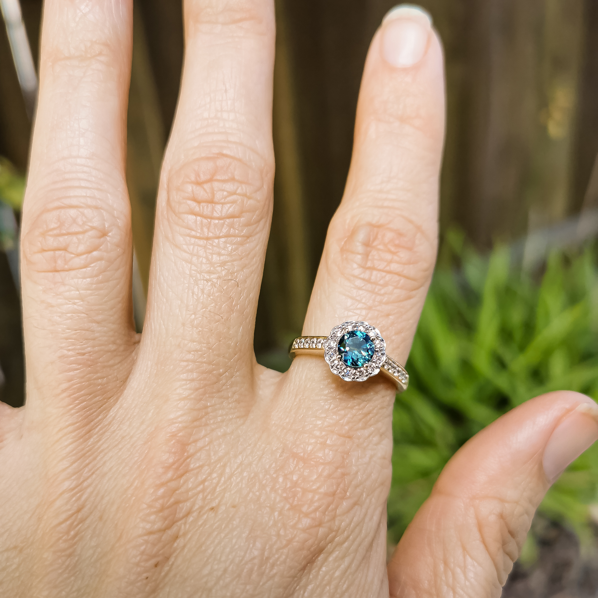 Charlotte | Australian Green-Blue Parti Sapphire Ring - World Treasure ...