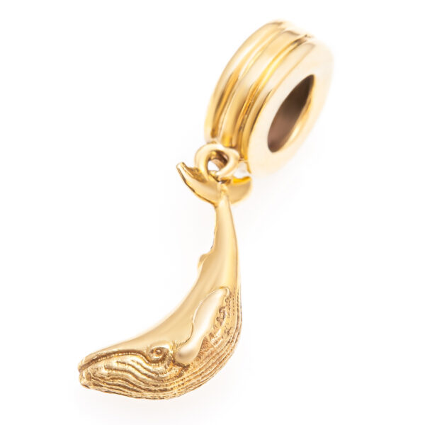 Gold Humpback Whale Charm by World Treasure Designs
