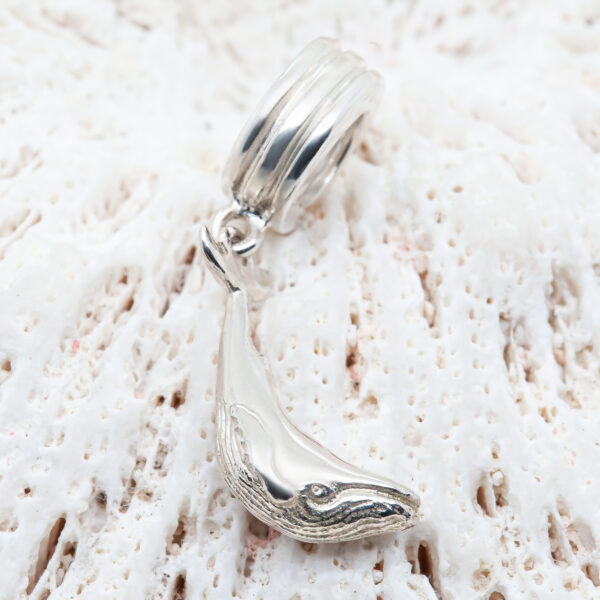 Ocean Jewellery Humpback Whale Charm in Silver by World Treasure Designs