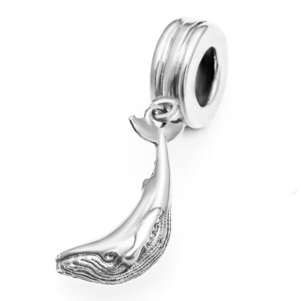 Silver Humpback Whale Charm by World Treasure Designs