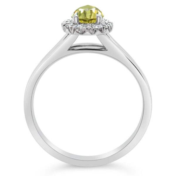 Yellow Sapphire Ring Pear Shaped with Diamonds in White Gold by World Treasure Designs