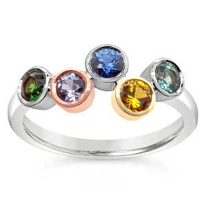 Australian Sapphire Ring in Blue, Yellow, Green, Purple and Aqua Sapphires in White Gold by World Treasure Designs