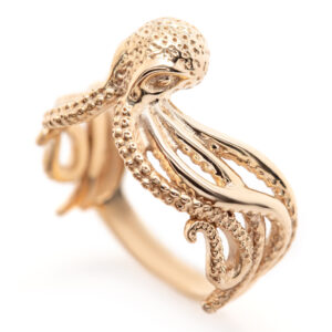 Gold Octopus Ring Ocean Ring by World Treasure Designs
