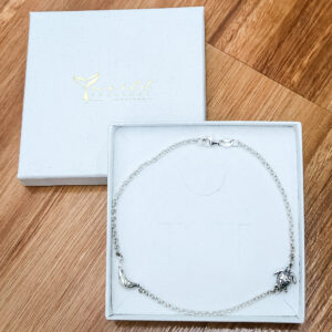 Ocean Charm Anklet with Sea Turtle and Whale in Silver by World Treasure Designs
