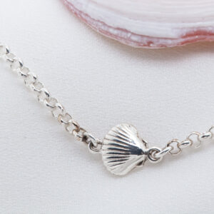 Ocean Charm Bracelet/Anklet Seashell in Sterling Silver by World Treasure Designs