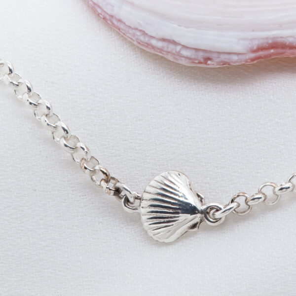 Ocean Charm Bracelet/Anklet Seashell in Sterling Silver by World Treasure Designs