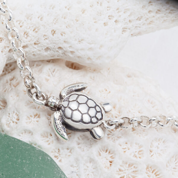 Sea Turtle Charm Bracelet/Anklet in Silver by World Treasure Designs