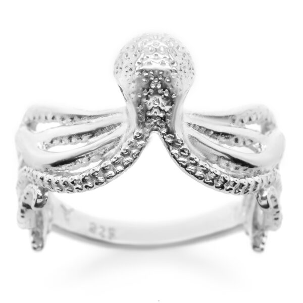 Silver Octopus Ring Ocean Jewellery by World Treasure Designs
