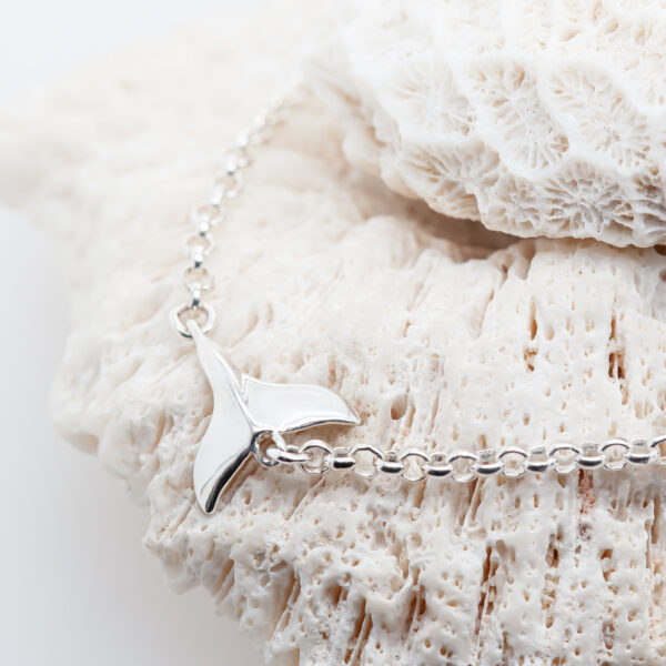 Whale Tail Charm Bracelet/Anklet in Silver by World Treasure Designs